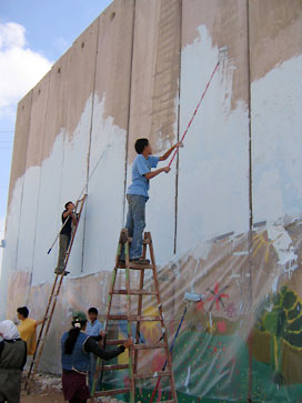 Mural on the Apartheid Wall. West Bank, Occupied Palestine